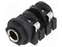 Socket; Jack 6,35mm; female; mono; with on/off switch; angled 90°