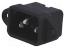 Connector: AC supply; socket; male; 10A; 250VAC; IEC 60320; C14 (E)