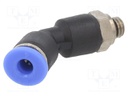 Push-in fitting; angled 45°; -0.95÷15bar; Thread: M6; BLUELINE