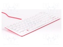 Keyboard; USB A-USB B micro cable,keypad; Colour: white-red