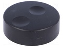 Knob; without pointer; plastic; Shaft d: 6mm; Ø39.6x13.5mm; black