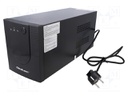 Power supply: UPS; 372x139x165mm; 720W; 1.2kVA; 9.4kg; Ubatt: 12V