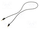 Test lead; 60VDC; 30VAC; 10A; banana plug 2mm,both sides; black