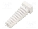 Strain relief; Øhole: 3mm; elastomer; white; L: 23mm