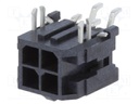 Socket; wire-board; male; Micro-Fit 3.0; 3mm; PIN: 4; SMT; 5A; tinned