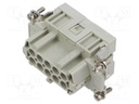 Connector: HDC; contact insert; female; CSE; PIN: 10; 10+PE; 16A