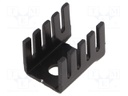 Heatsink: extruded; U; TO220; black; L: 19mm; W: 13.2mm; H: 12.7mm