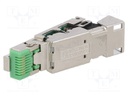Plug; RJ45; PIN: 8; gold-plated; Layout: 8p8c; for cable; IDC