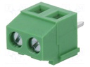 PCB terminal block; angled 90°; 3.81mm; ways: 2; on PCBs; 1.5mm2