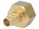 Connector; connector pipe; Mat: brass; Thread: G 1/2" internal