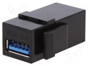 Socket; coupler; female x2; USB A socket x2; straight; Keystone