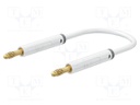 Test lead; 60VDC; 30VAC; 19A; banana plug 4mm,both sides; white