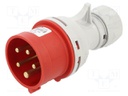 Connector: AC supply 3-phase; plug; male; 16A; 400VAC; IEC 60309