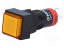 Switch: push-button; Pos: 2; SPDT; 0.5A/250VAC; 1A/24VDC; orange