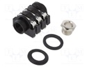 Socket; Jack 6,35mm; female; stereo; with triple switch; tinned