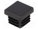 Plugs; for profiles; Body: black; H: 16.5mm; Mat: LDPE; L: 22mm