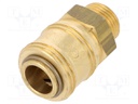 Quick connection coupling EURO; Mat: brass; Ext.thread: 3/8"