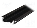 Profiles for LED modules; recessed; black; L: 2m; aluminium