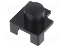 Switch: push-button; Body: black; round