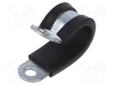 Fixing clamp; ØBundle : 18mm; W: 15mm; steel; Cover material: EPDM