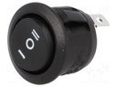 ROCKER; SP3T; Pos: 3; ON-OFF-ON; 10A/250VAC; black; none; 50mΩ
