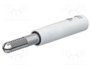 Connector: 4mm banana; adapter; 25A; white; 40.5mm; nickel plated