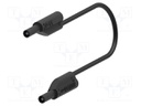Test lead; 10A; banana plug 2mm,both sides; Len: 0.5m; black