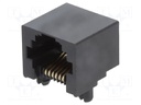 Socket; RJ12; PIN: 6; Cat: 3; low profile; gold-plated; Layout: 6p6c