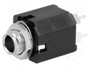 Socket; Jack 6,35mm; female; mono; with on/off switch; straight