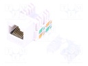Socket; RJ45; PIN: 8; Cat: 5e; Keystone; gold-plated; Layout: 8p8c