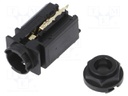 Socket; Jack 6,35mm; female; stereo; straight; for panel mounting