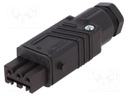 Connector: rectangular; ST; plug; female; PIN: 3; tinned; IP54; 16A