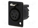 Socket; XLR; female; PIN: 4; straight; soldering; silver plated; 50V