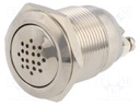 Signaller: sound; 85dB; Ø19mm; 1÷10mm; 2,8x0,5mm connectors; IP50