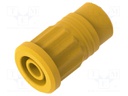 Connector: 4mm banana; socket; 36A; yellow; nickel plated; 24mm