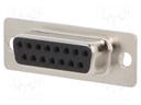 D-Sub; PIN: 15; female; soldering; for cable; gold-plated