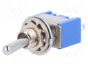 Switch: toggle; Pos: 2; SPST; ON-OFF; 6A/125VAC; -10÷55°C; 1kV