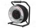 Extension lead; reel,with non-rotating sockets; Sockets: 4; 50m