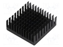 Heatsink: extruded; grilled; black; L: 40mm; W: 40mm; H: 14.5mm