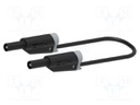 Test lead; 25A; banana plug 4mm,both sides; Len: 2m; black