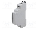 Enclosure: for DIN rail mounting; No.of mod: 1