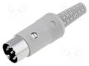 Plug; DIN; male; PIN: 8; Layout: 262°; straight; for cable; soldering
