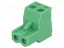 Pluggable terminal block; 5mm; ways: 2; straight; plug; female