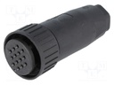 Connector: circular; plug; Series: CM; IP67; PIN: 14; female; 10A; 50V