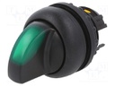 Switch: rotary; Stabl.pos: 1; 22mm; green; IP67; Pos: 3; Ø22.5mm