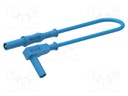 Test lead; 12A; banana plug 4mm,angular banana plug 4mm; blue