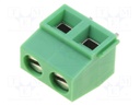 PCB terminal block; angled 90°; 5.08mm; ways: 2; on PCBs; terminal