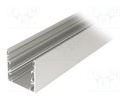 Profiles for LED modules; surface; natural; L: 2m; aluminium