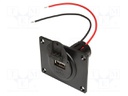 Automotive power supply; USB A socket; 3A; Sup.volt: 12÷24VDC