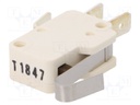 Microswitch SNAP ACTION; with lever with end bended out; SPDT